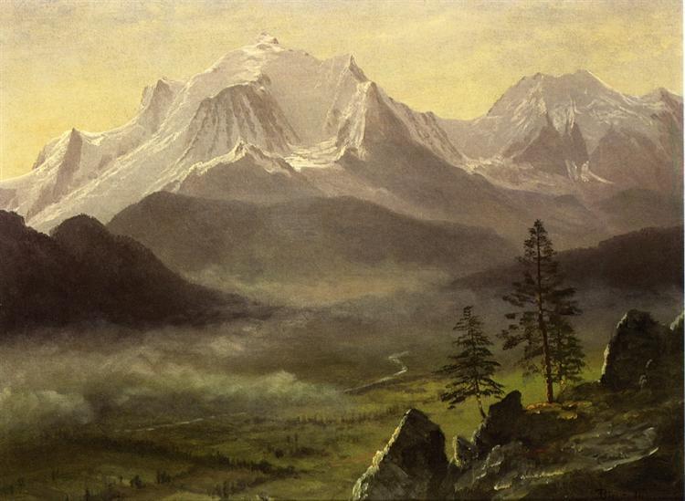 Albert Bierstadt Oil Painting Grand Tetons - Click Image to Close